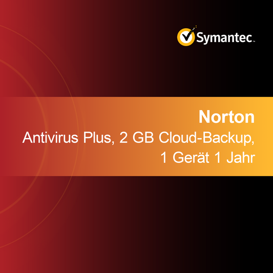 Norton Antivirus Plus, 2 GB Cloud-Backup, 1 dispositivo 1 ano