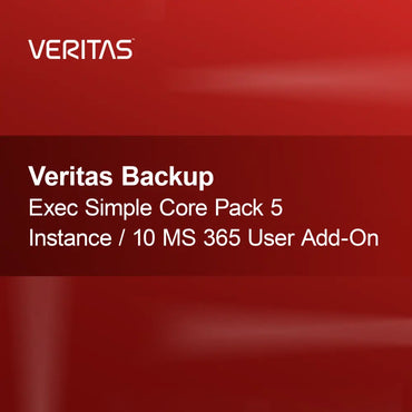 Veritas Backup Exec Simple Core Pack 5 Instância / 10 Utilizador MS 365 Add-On