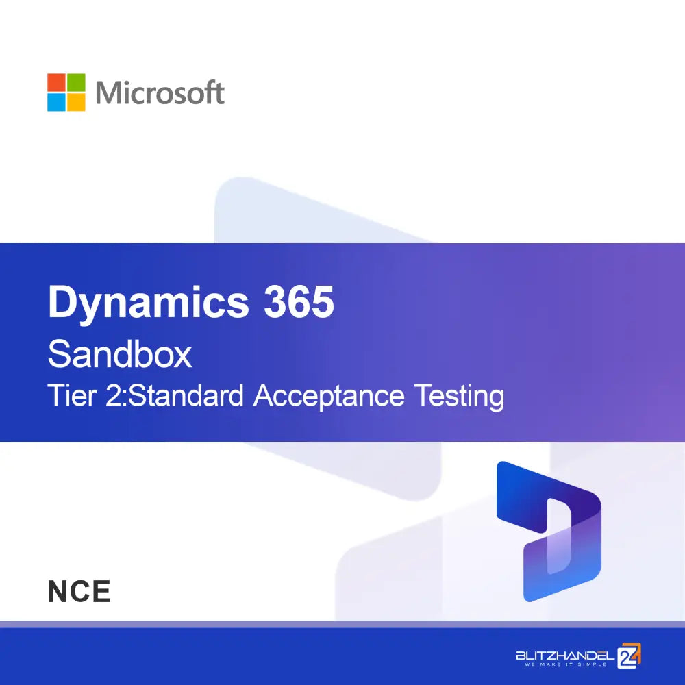 Dynamics 365 Operations - Sandbox Nível 2: Teste de Aceitação Standard