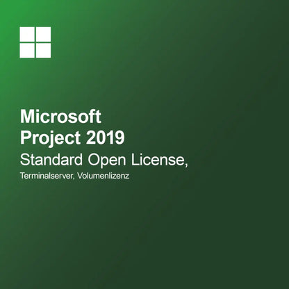 Microsoft Project 2019 Standard Open License, Terminalserver, Licença por Volume