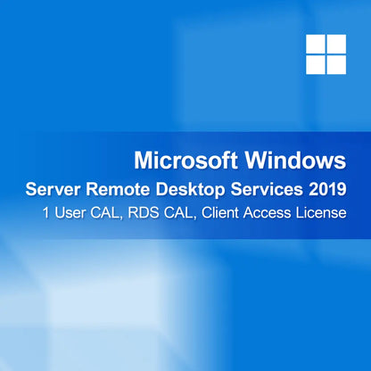 Microsoft Windows Server Remote Desktop Services 2019, 1 Licença de Acesso de Cliente (CAL) de Utilizador, Licença CAL RDS